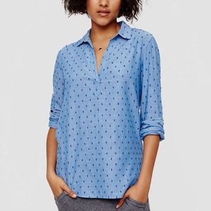Lou & Grey Dot Chambray Pop-On Tunic